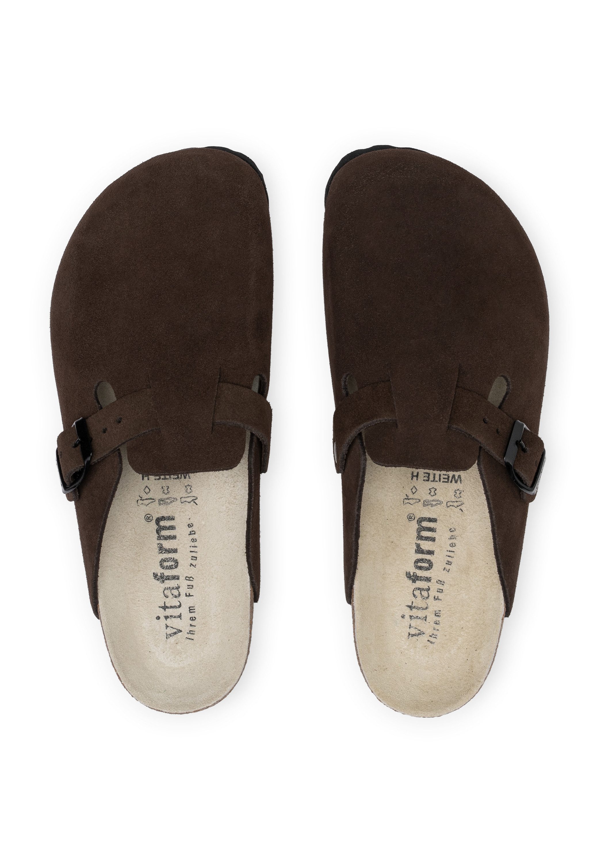 vitaform Unisex Clogs Veloursleder Hausschuh