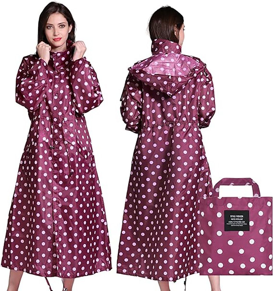 FIDDY Regenmantel Modischer langer Damen-Regenmantel mit Taschen