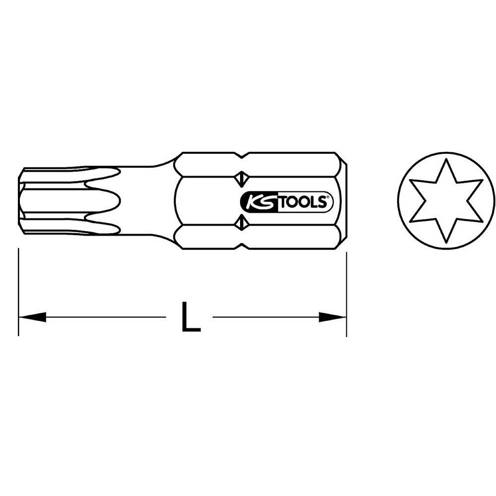 Tools KS 1/4″ mm 18 T20, für Torx-Bit Torx-Schrauben Mini-Bit