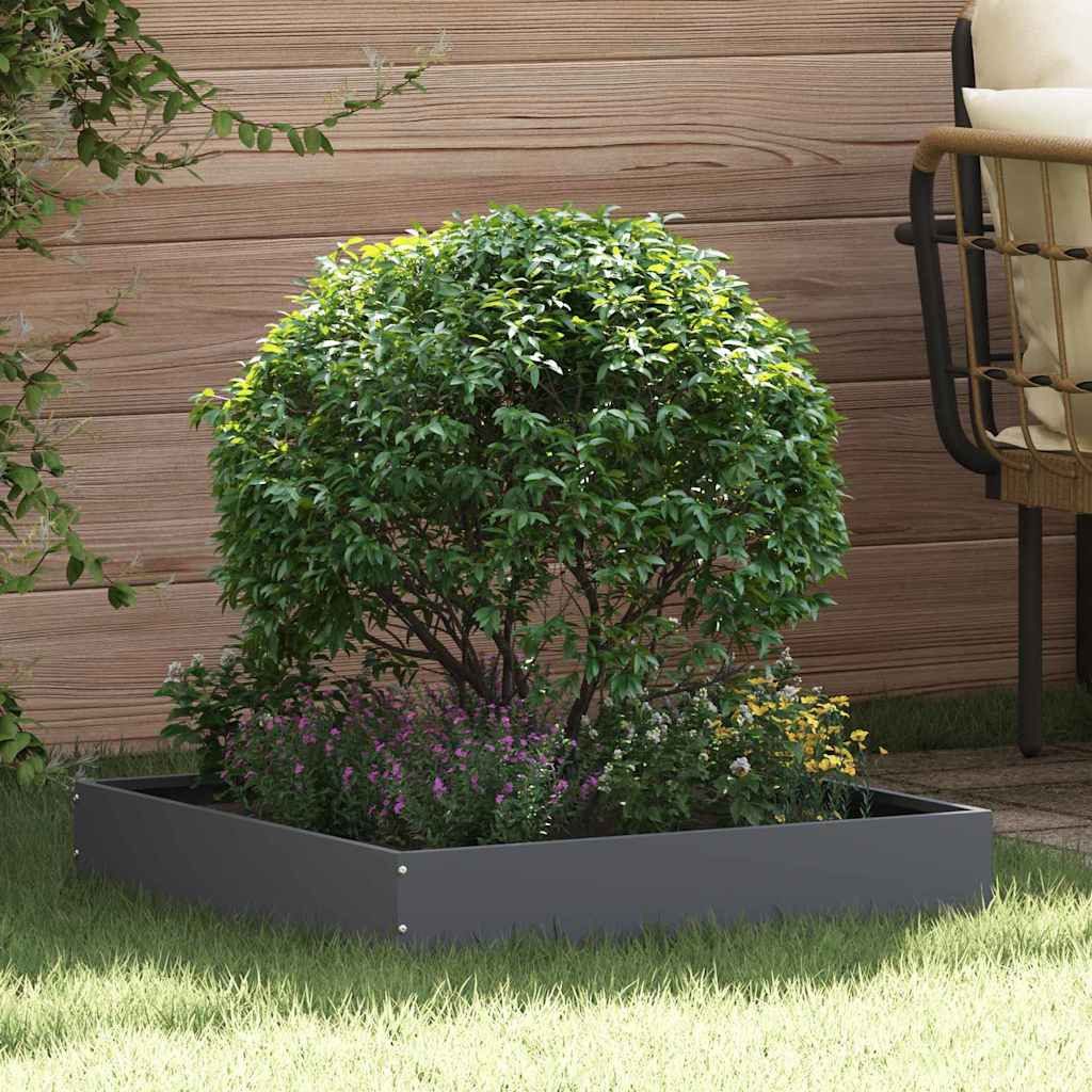vidaXL Beetumrandung Raseneinfassung 6 Stk. 60 x 60 x 13 cm Stahl Anthrazit