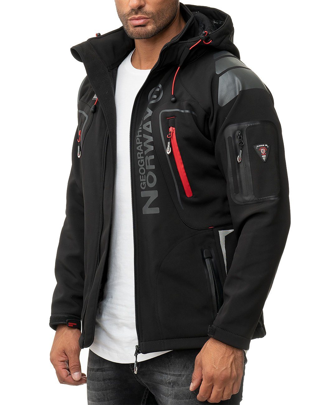 Geographical Norway Softshelljacke Herren Regular Fit Jacke batechno men Black S Wärmeisolierend für optimalen Komfort