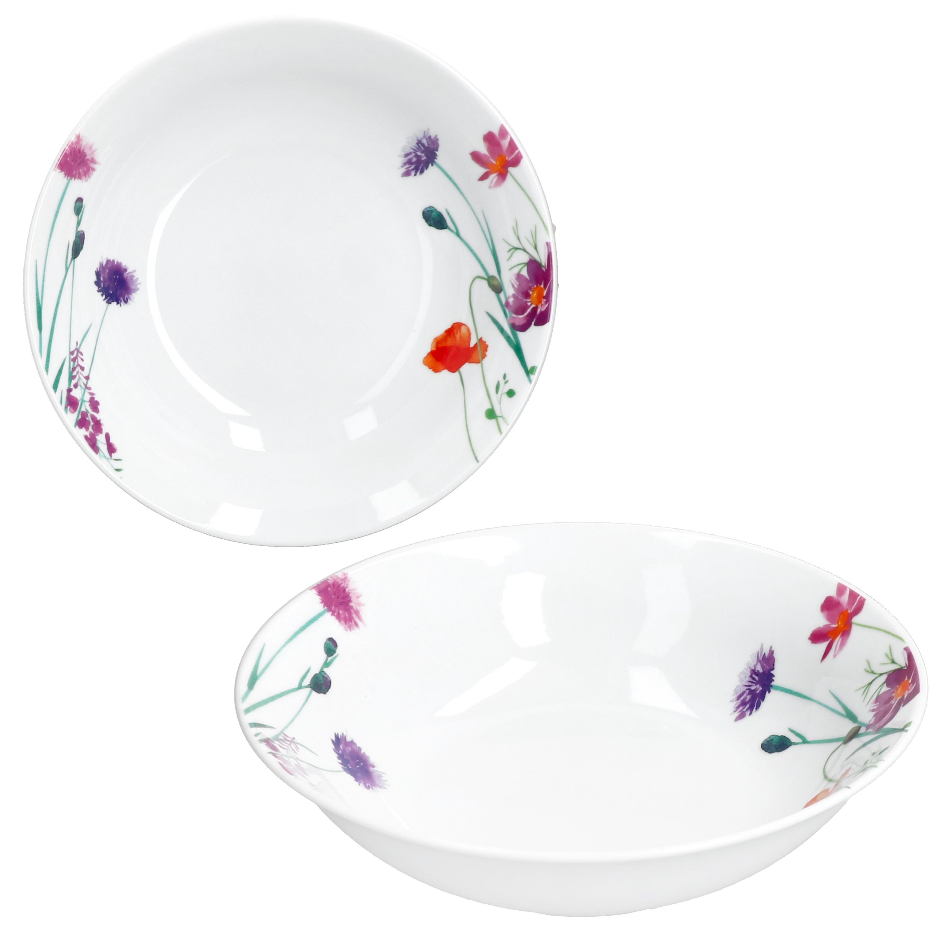 MamboCat Servierschale 2x Marie Servierschale Ø23cm 1L Porzellan Blumen Suppen-Schüssel, Porzellan