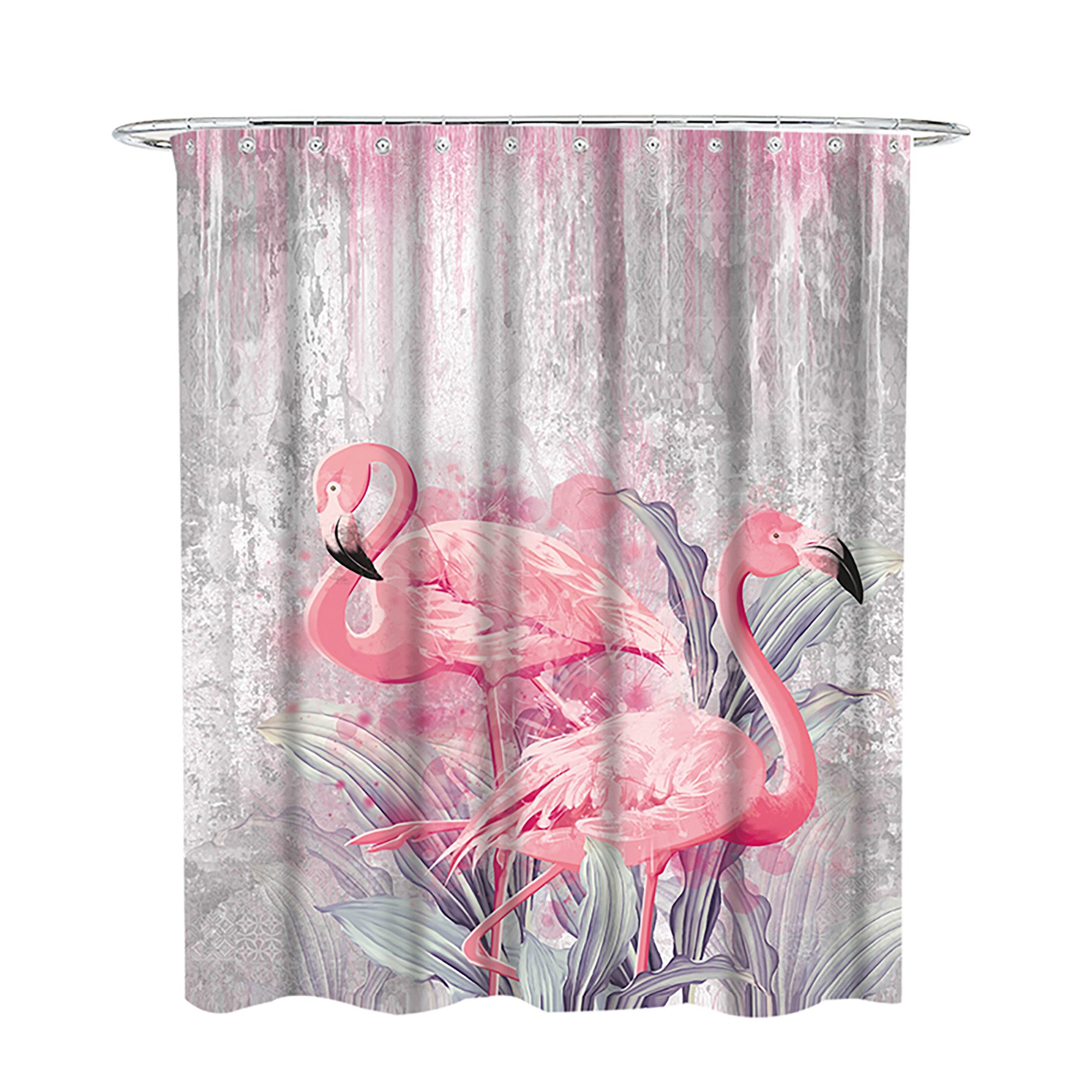 Sanilo Duschvorhang Flamingo 180 x 200 cm, 100% wasserdicht, Anti-Schimmel-Effekt, hochwertige Qualität