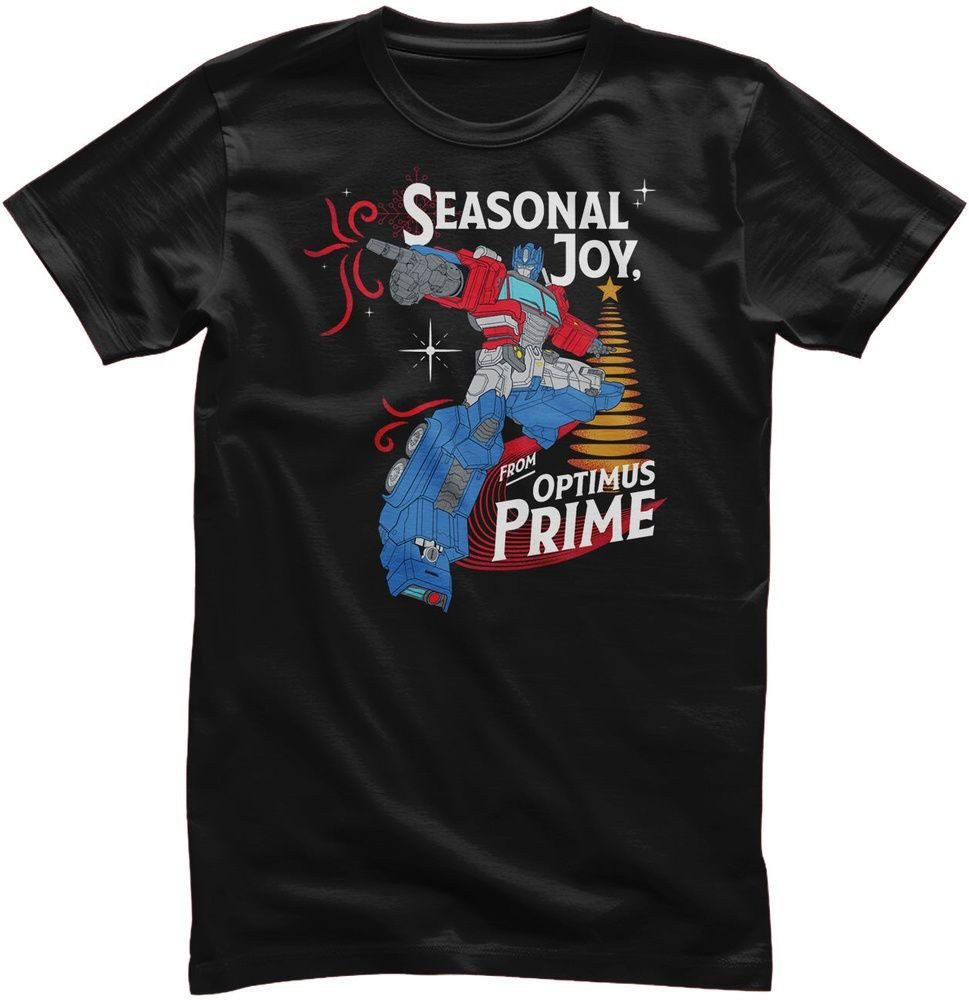 Transformers T-Shirt Seasonal Joy From Optimus Prime T-Shirt