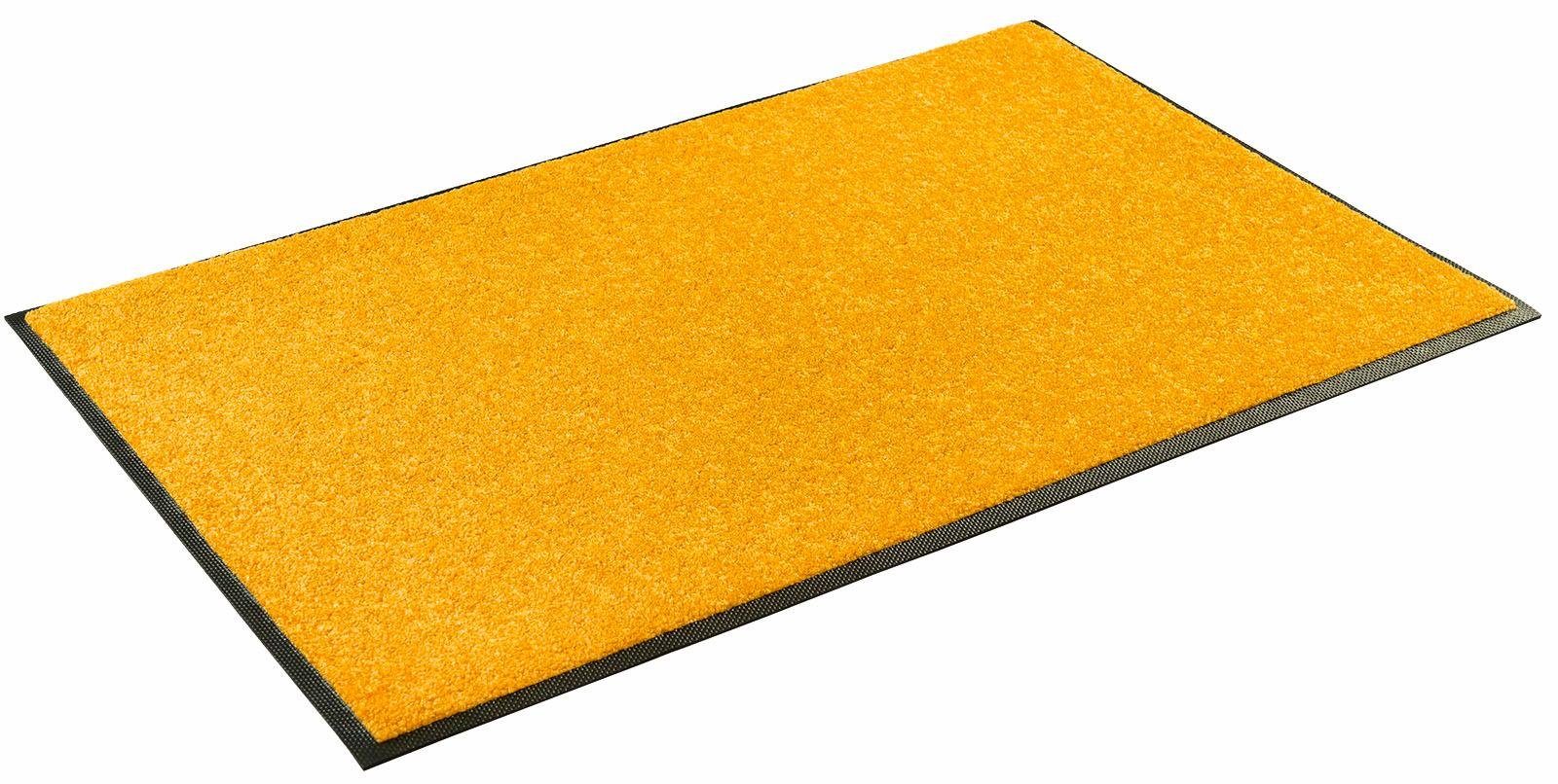 Fußmatte Trend Uni, wash+dry by Kleen-Tex, rechteckig, Höhe: 7 mm, Schmutzfangmatte, rutschhemmend, In- und Outdoor geeignet, waschbar honigfarben