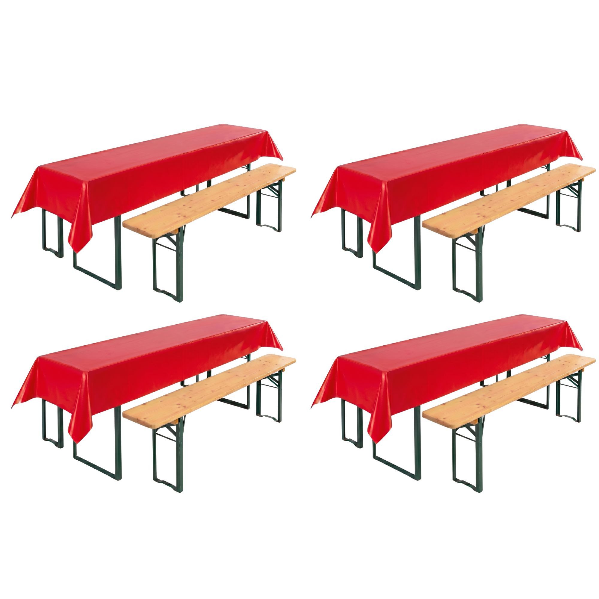 Beautex Tischdecke, Partytischdecke, für Biertischgarnituren, 100x250cm, viele Farben (4-tlg), wasserabweisend, abwaschbar, lebensmittelecht, strapazierfähig
