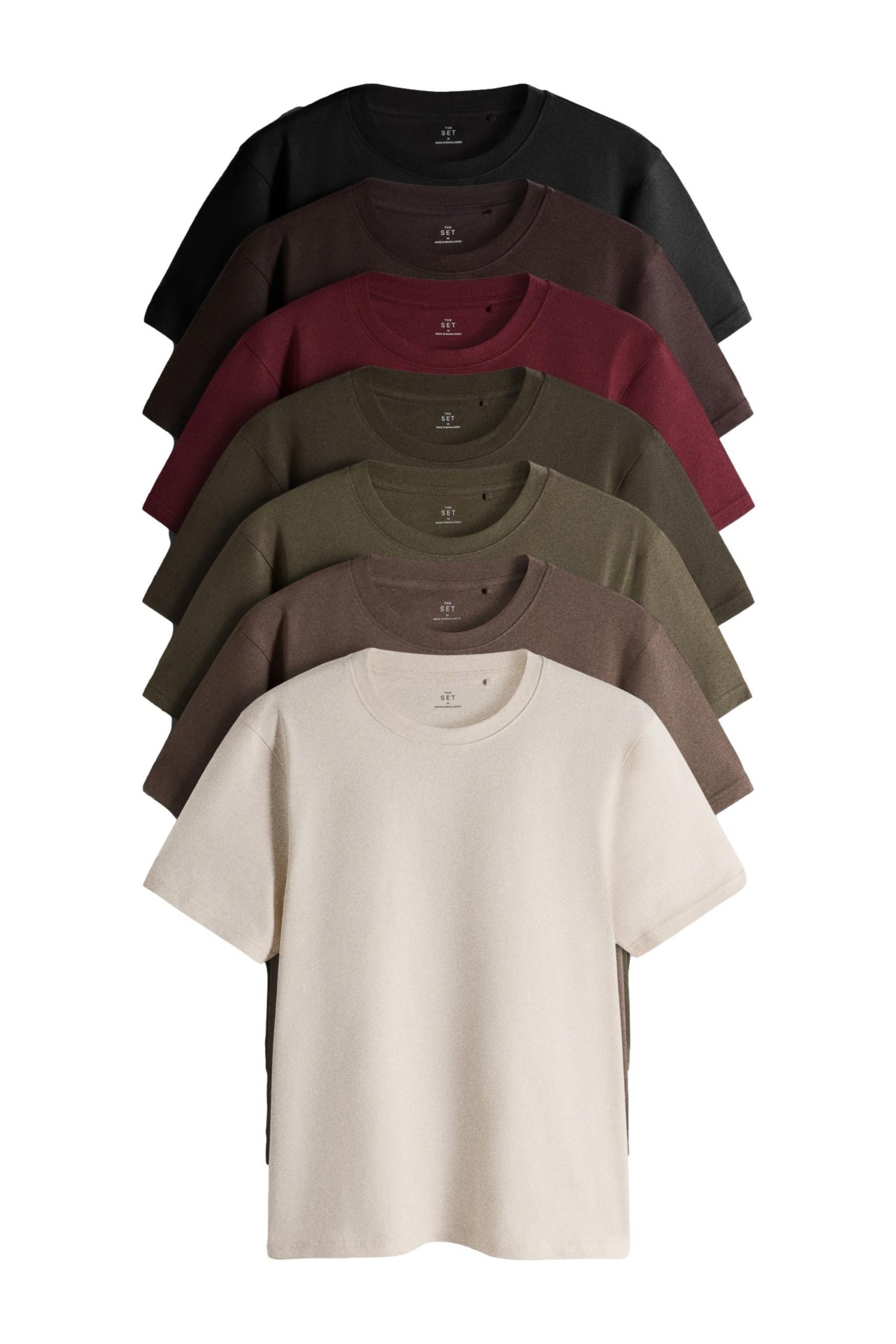 The Set T-Shirt Regular Fit Kurzarm-T-Shirts im 7er-Pack (7-tlg)