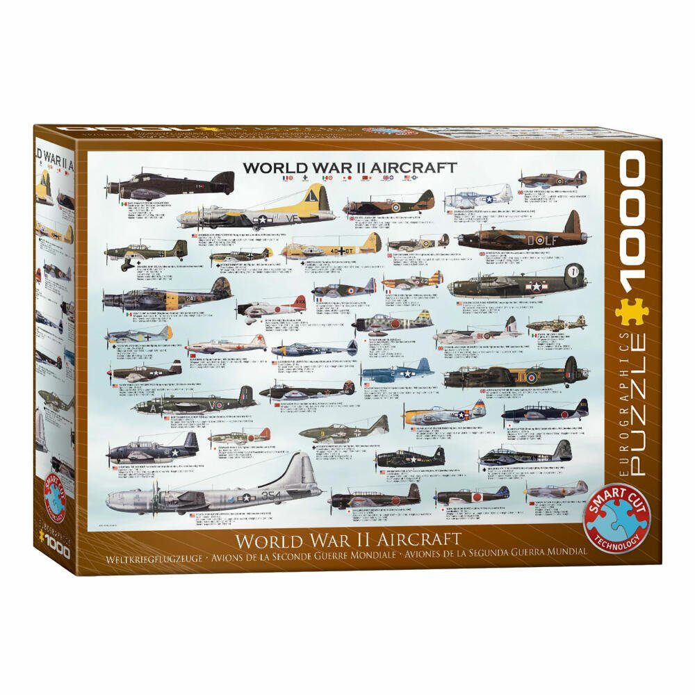 Puzzle des Kriegsflugzeuge 2. Puzzleteile Weltkrieges, EUROGRAPHICS 1000