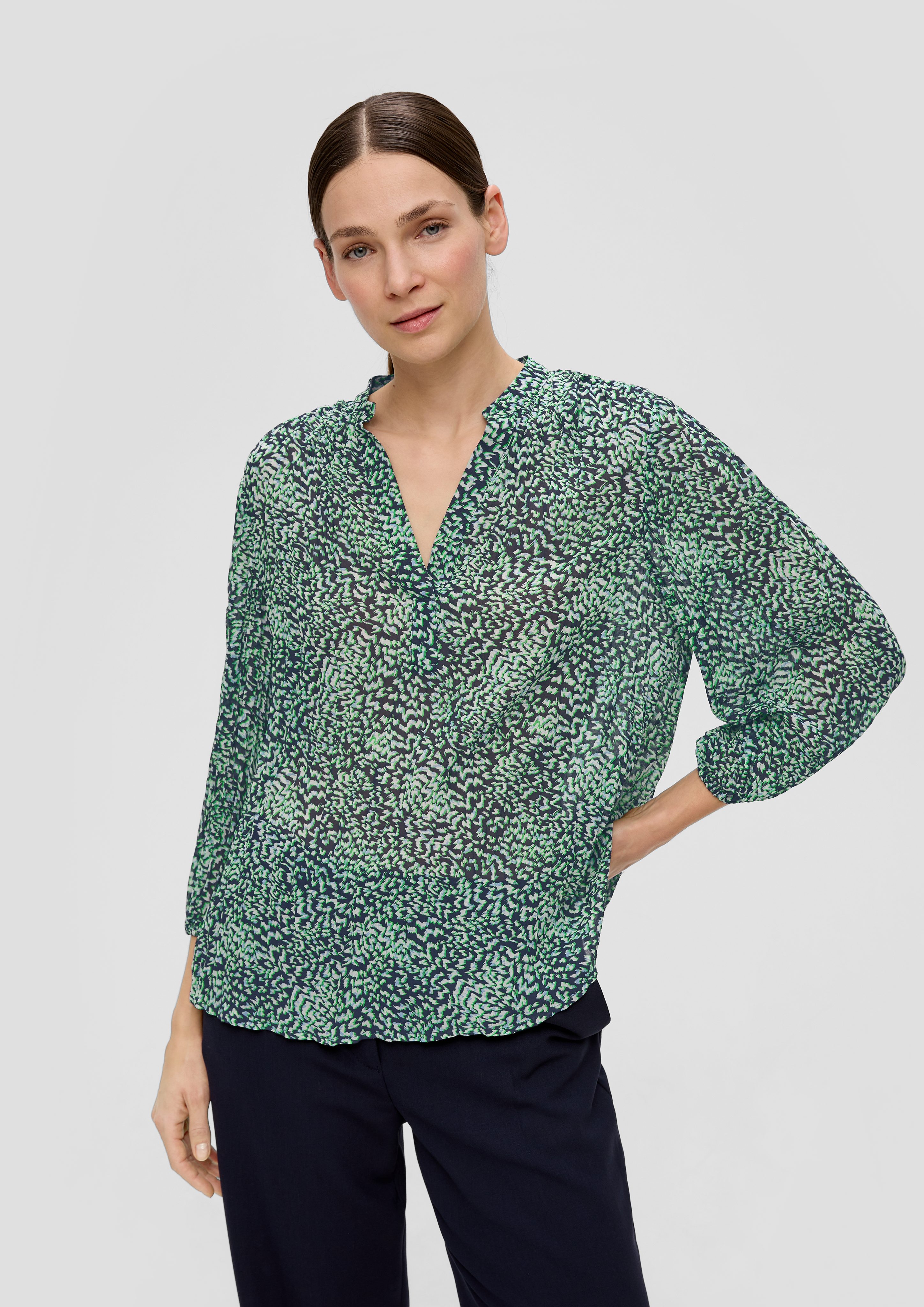 Langarmbluse Bluse aus Chiffon