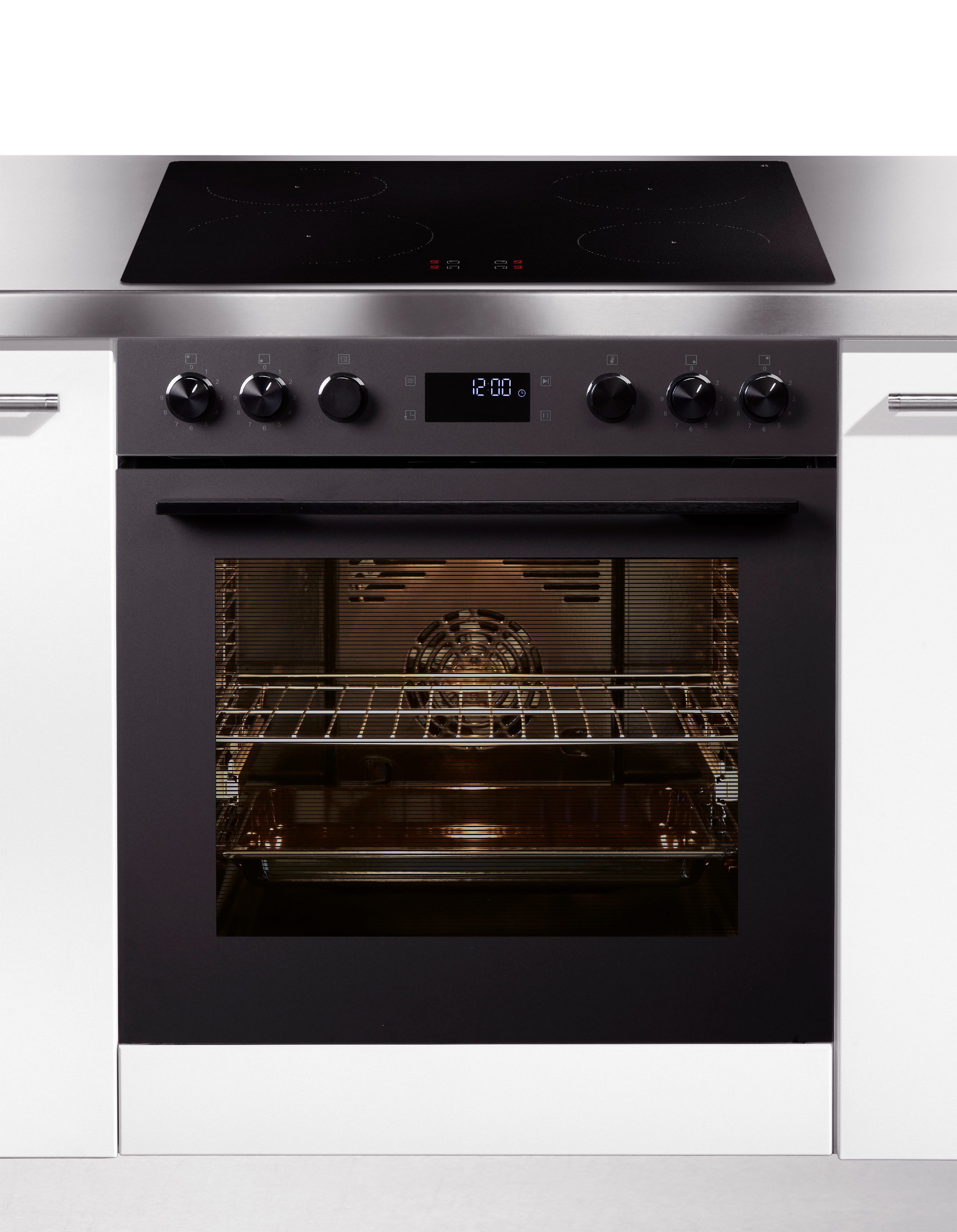 Hanseatic Induktions Herd-Set HBCO7210A1MB+HI46074C, Mattes Herd-Set: modern, edel, pflegeleicht