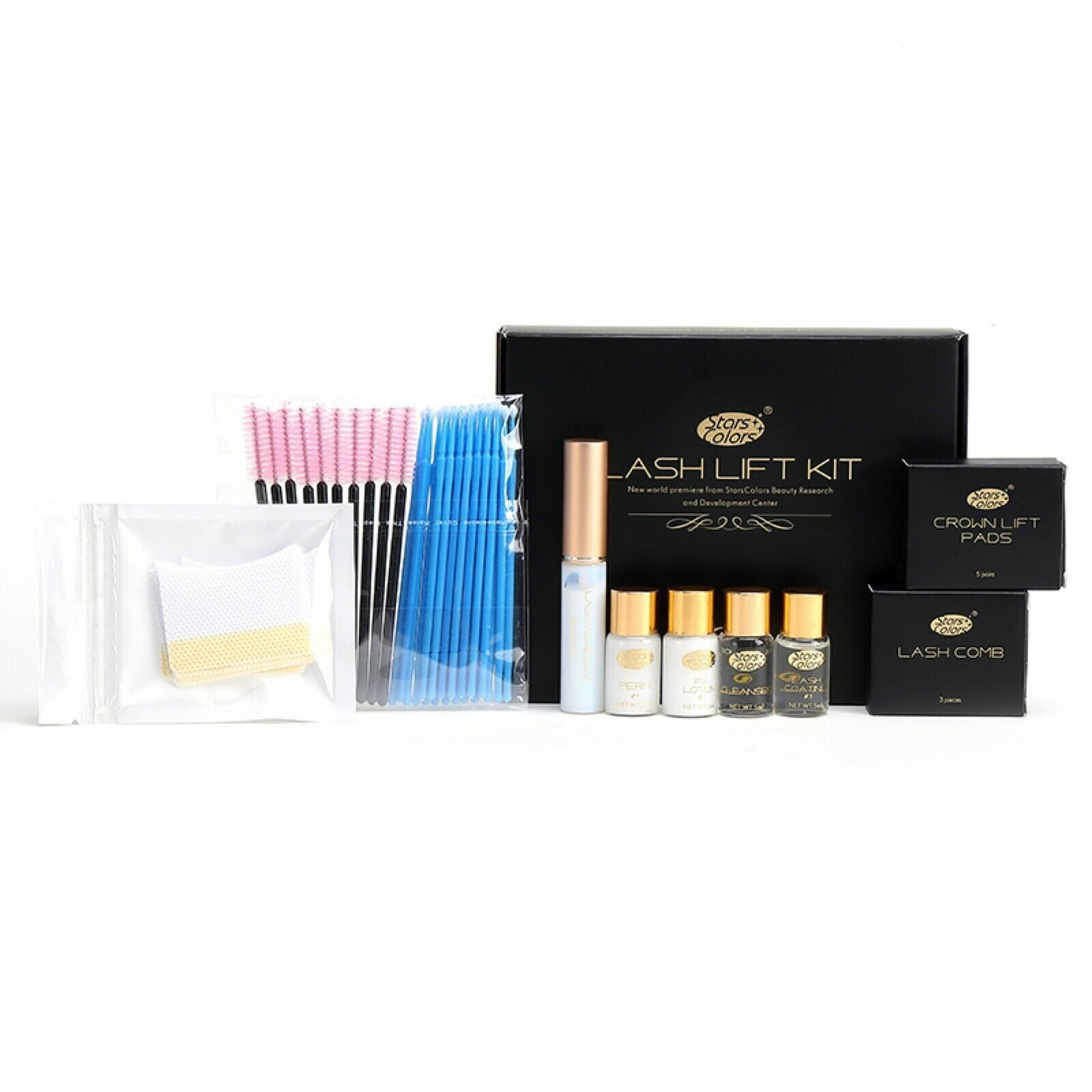 Stars Colors Einzelwimpern Wimpernlifting Set Starter Kit Sonder Edition 10-teilig, 1 tlg., Wimpernlifting