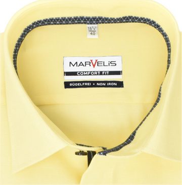 MARVELIS Kurzarmhemd Kurzarmhemd - Comfort Fit - Einfarbig - Gelb