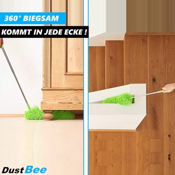 MAVURA Staubwedel DUSTBEE XXL Teleskop Staubwedel Staubfänger Staubwischer (Staubmagnet Staubbiene), Mikrofaser Staub Wischer waschbar 252cm lang ausziehbar