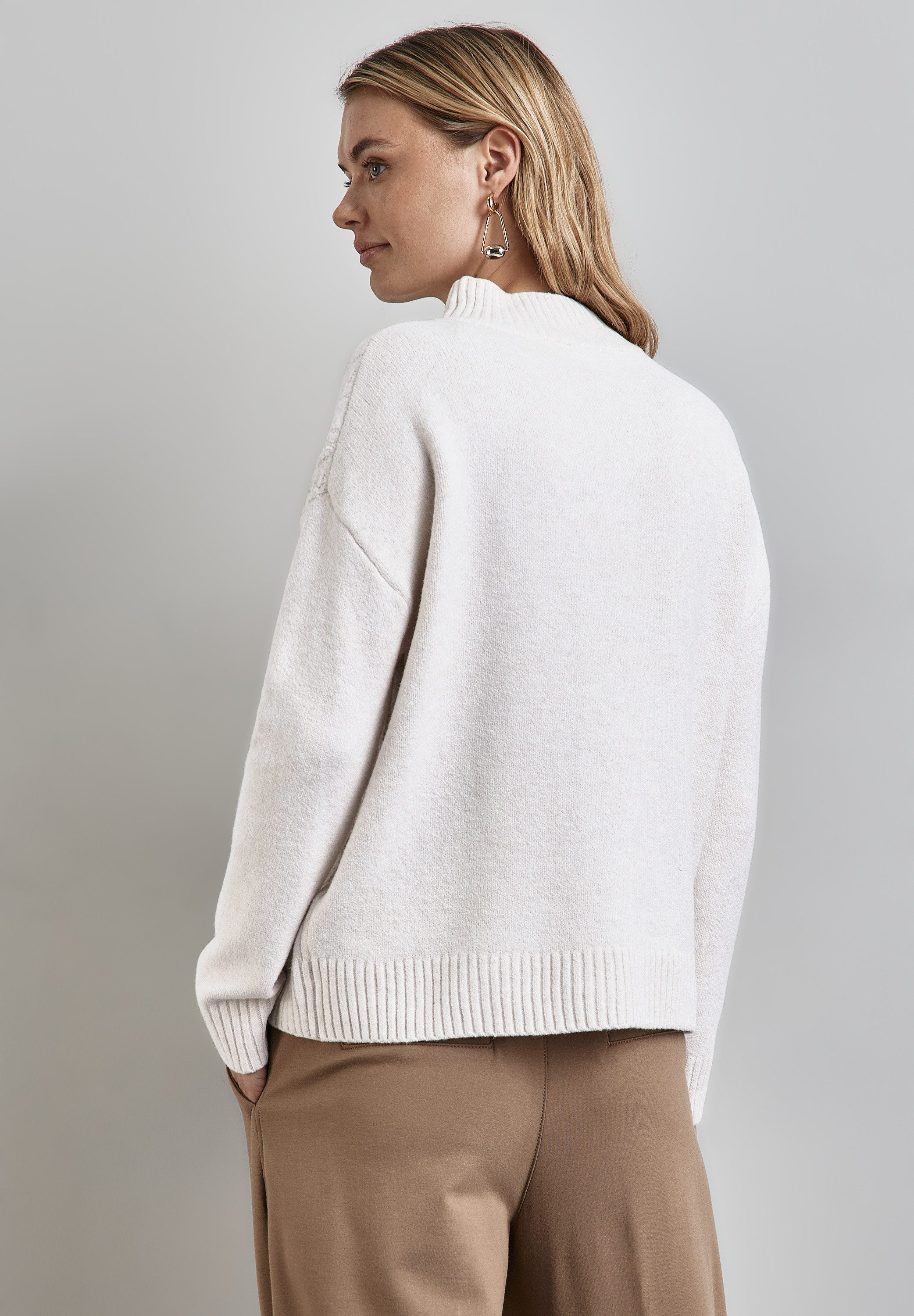 STREET ONE Strickpullover mit Zopfmuster günstig online kaufen