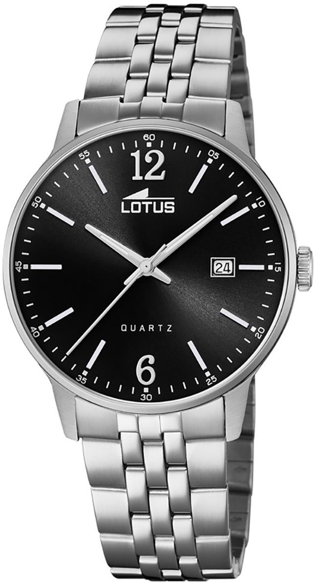 groß 40mm) Quarzuhr LOTUS Herrenuhr 18694/4, (ca. Lotus Fashion Herren Uhr Edelstahlarmband rund, silber