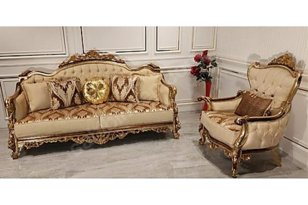 JVmoebel Sofa, 3+1 Polstermöbel Neu Klassische Sofagarnitur Chesterfield Design