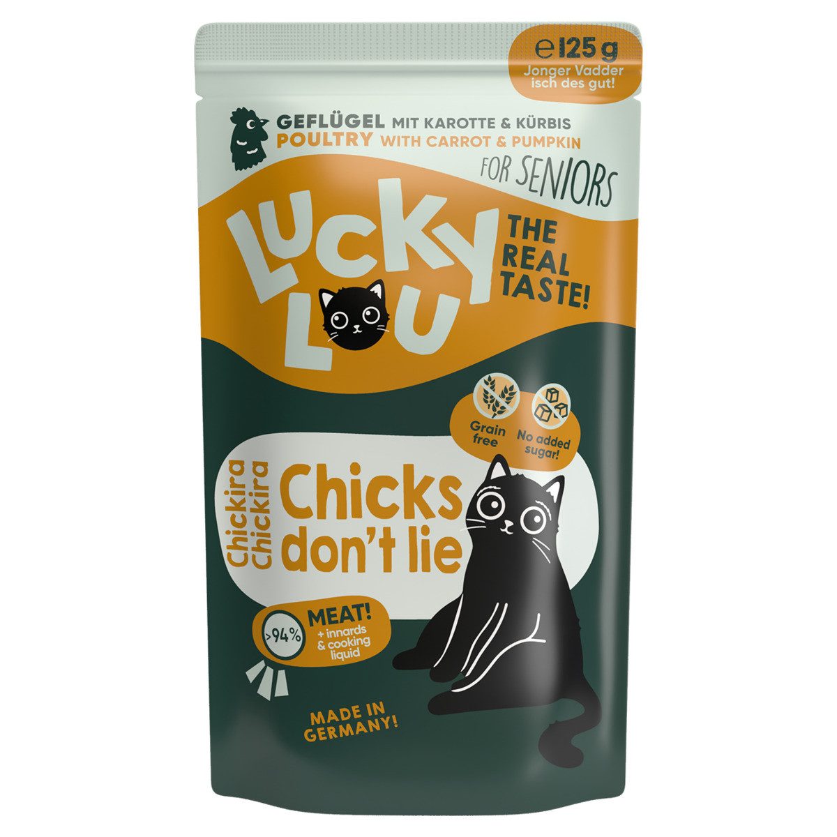 Lucky Lou Lifestage Senior Geflügel 125 g, Nassfutter für: Katze