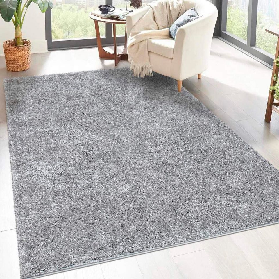 Hochflor-Teppich City Shaggy, Carpet City, rechteckig, Höhe: 30 mm,  Robuster Langflor Teppich uni, besonders flauschig weich