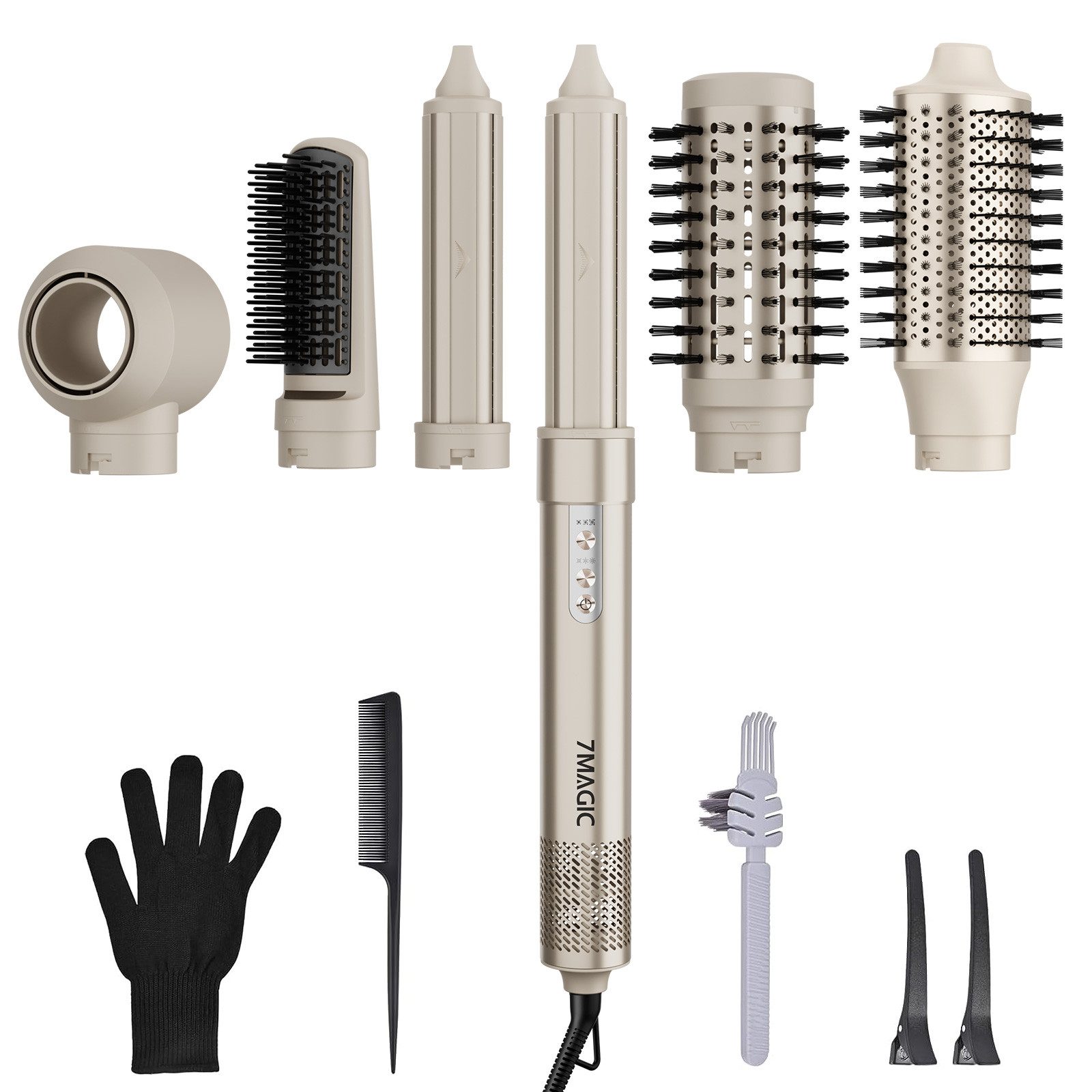 MCURO Multihaarstyler 6-in-1 Warmluftbürste Set Haartrockner mit Lockenstab 110,000 U/min, One-Step Föhn Volumiser,Temperaturkontrolle Kein Hitzeschaden