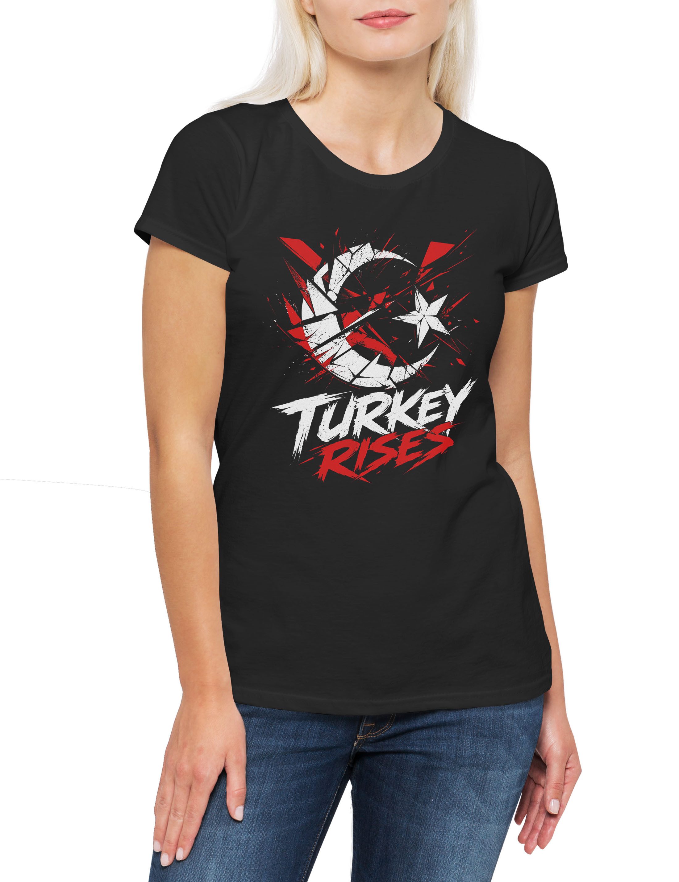 Urban Backwoods Print-Shirt Team Turkey 1 Damen T-Shirt Türkei Istanbul Fußball WM Soccer Football (1-tlg) Turnier 2026 Weltmeisterschaft Fan