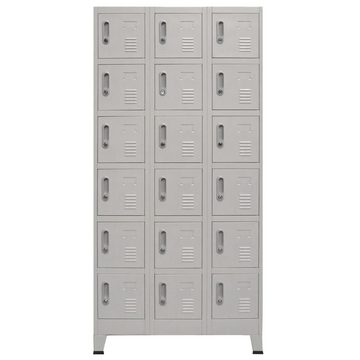 vidaXL Kleiderschrank Schließfachschrank mit 18 Fächern Metall 90 x 40 x 180 cm