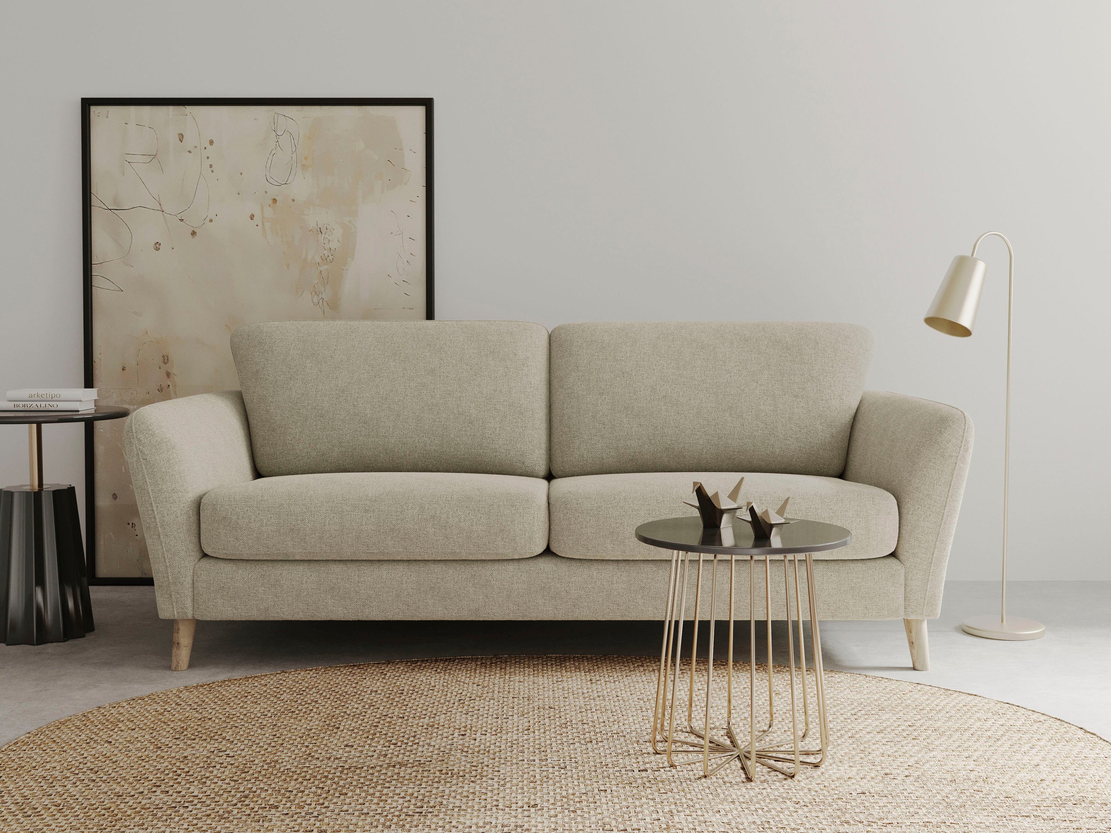 Home affaire 3-Sitzer "MARSEILLE Sofa 206 cm", Massivholzbeine Eiche, Landh günstig online kaufen