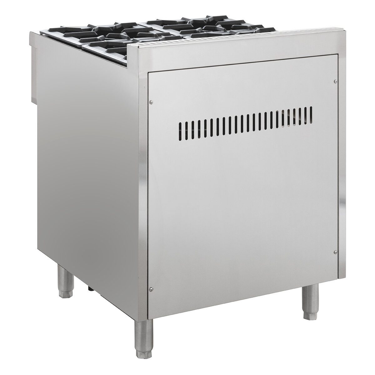 GastroHero Dönergrill Gasherd 4 Brenner 28,8 kW Edelstahl Gastro Standherd, 28800 W