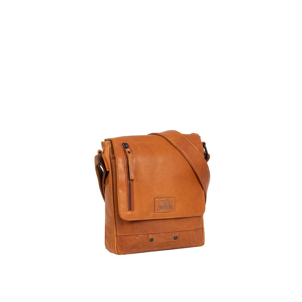 Schultertasche San Marino Umhängetasche Echtleder mit Überschlag und Reißverschluss