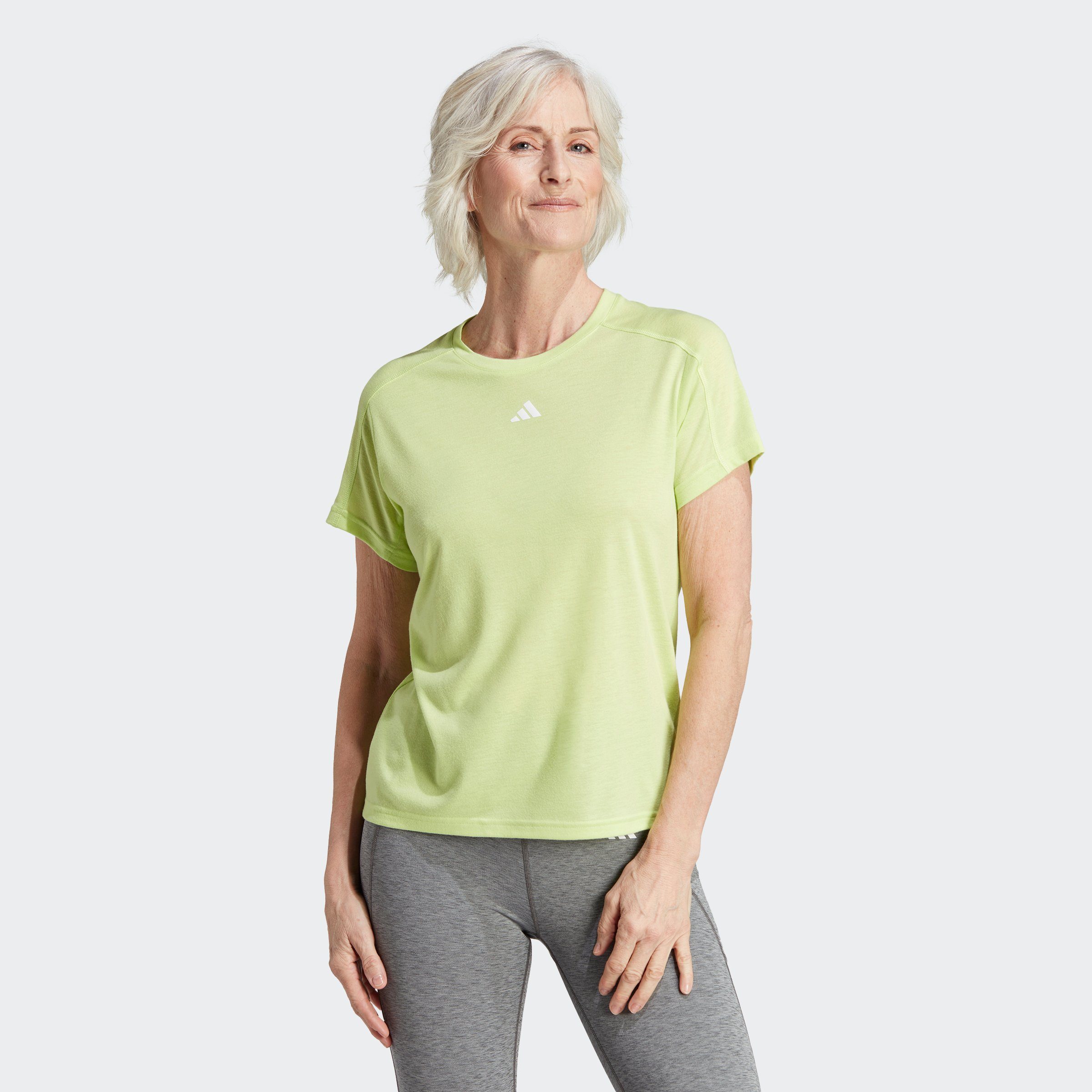 begrenzte Zeit verfügbar adidas Performance T-Shirt AEROREADY TRAIN ESSENTIALS Pulse Lime BRANDING MINIMAL