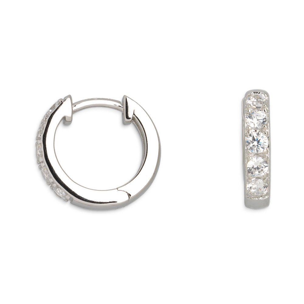 Paar Ohrstecker XS8654 Ohrringe Creolen Damen Sterling-Silber Zirkonia Weiss Ø 12 mm