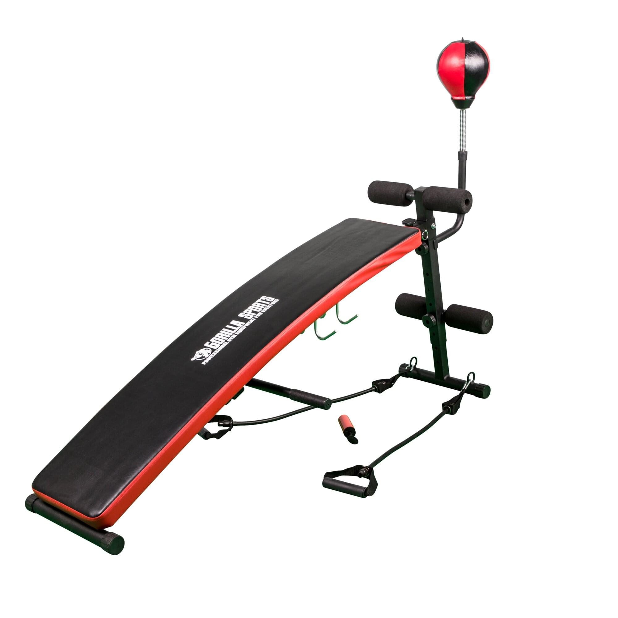 Bauchmuskelmaschine Sit Up Bank mit Punching Ball und Widerstandsbändern