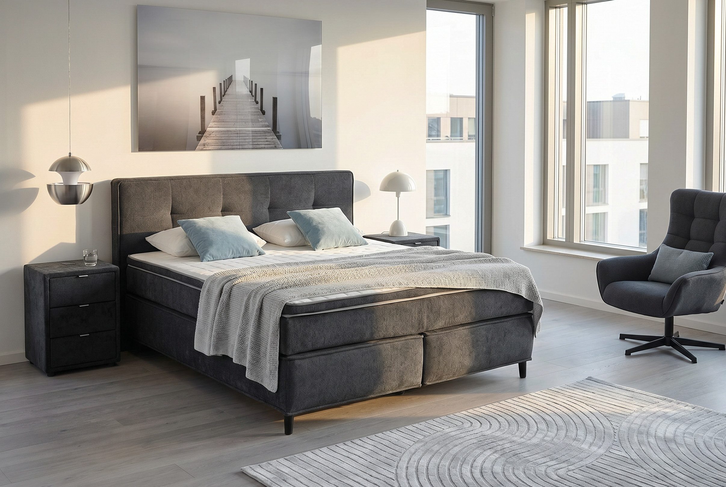 Jockenhöfer Gruppe Boxspringbett Capello, 7-Zonen-TTFK-Matratze, KS-Topper, 160x200 cm oder 180x200 cm, verschiedene Härtegrade wählbar
