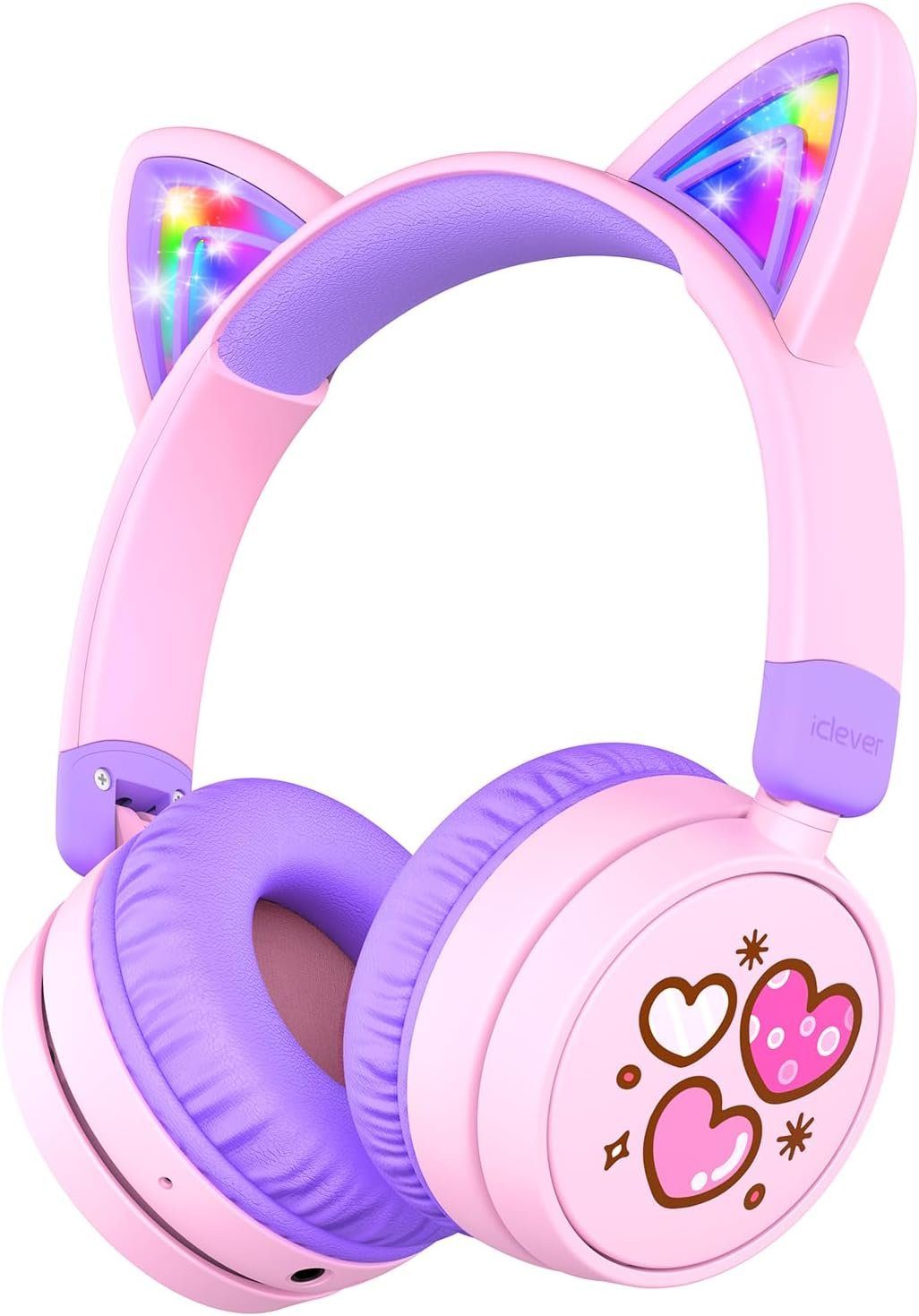 iclever BTH21 On-Ear-Kopfhörer (Bluetooth, 60 Stunden Spielzeit, Sichere Lautstärke 74/85dBA)