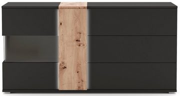 COTTA Sideboard Montana, Breite 185 cm, inkl. LED-Beleuchtung, mit Push-To-Open, Breite 185 cm