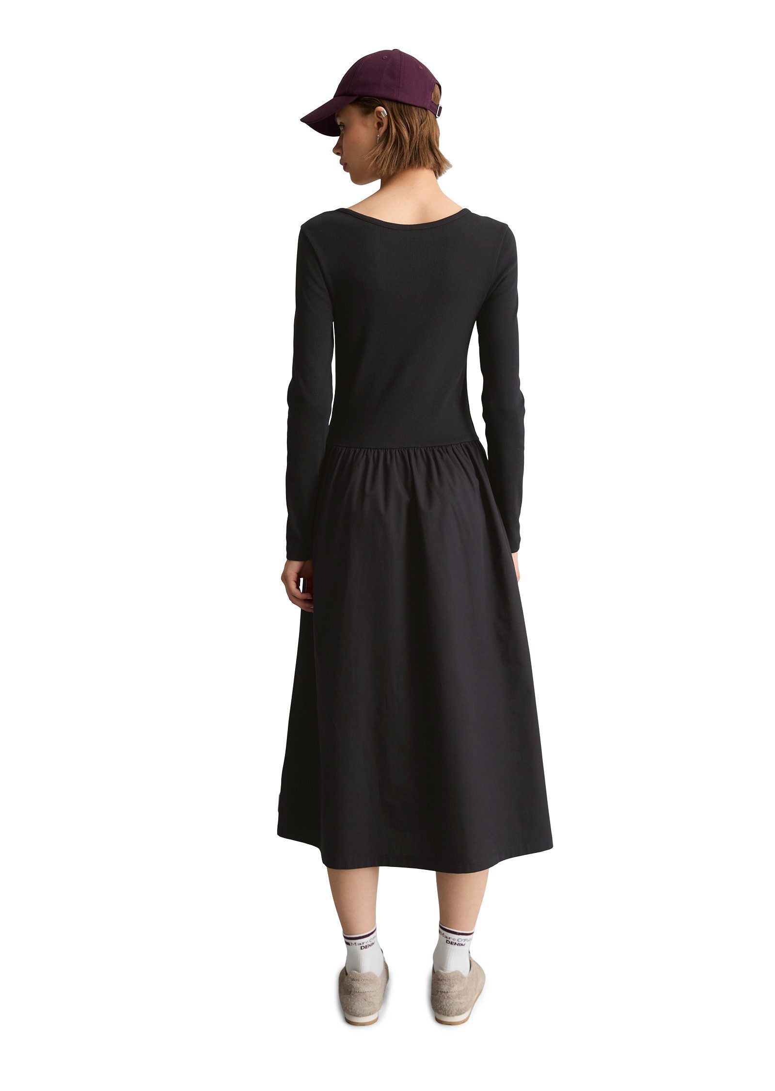 Marc O'Polo DENIM Jerseykleid mit Baumwoll-Popelinerock