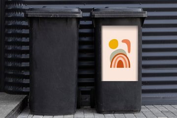 MuchoWow Wandsticker Sonne - Pastell - Sommer (1 St), Mülleimer-aufkleber, Mülltonne, Sticker, Container, Abfalbehälter