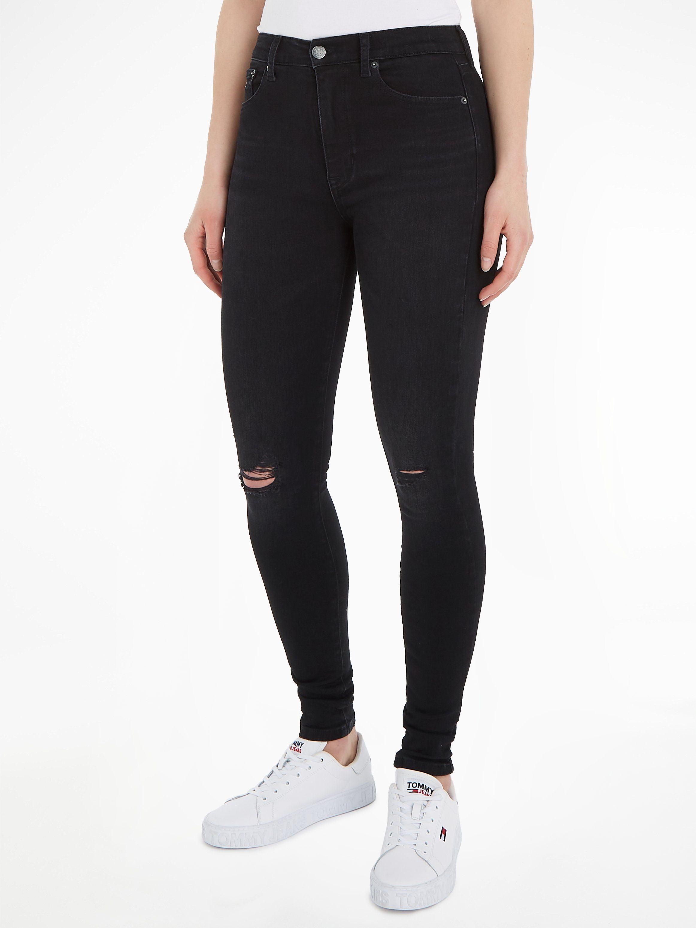 Tommy Jeans Skinny-fit-Jeans Jeans SYLVIA HR SSKN CG4 mit Logobadge und Labelflags denim_black1
