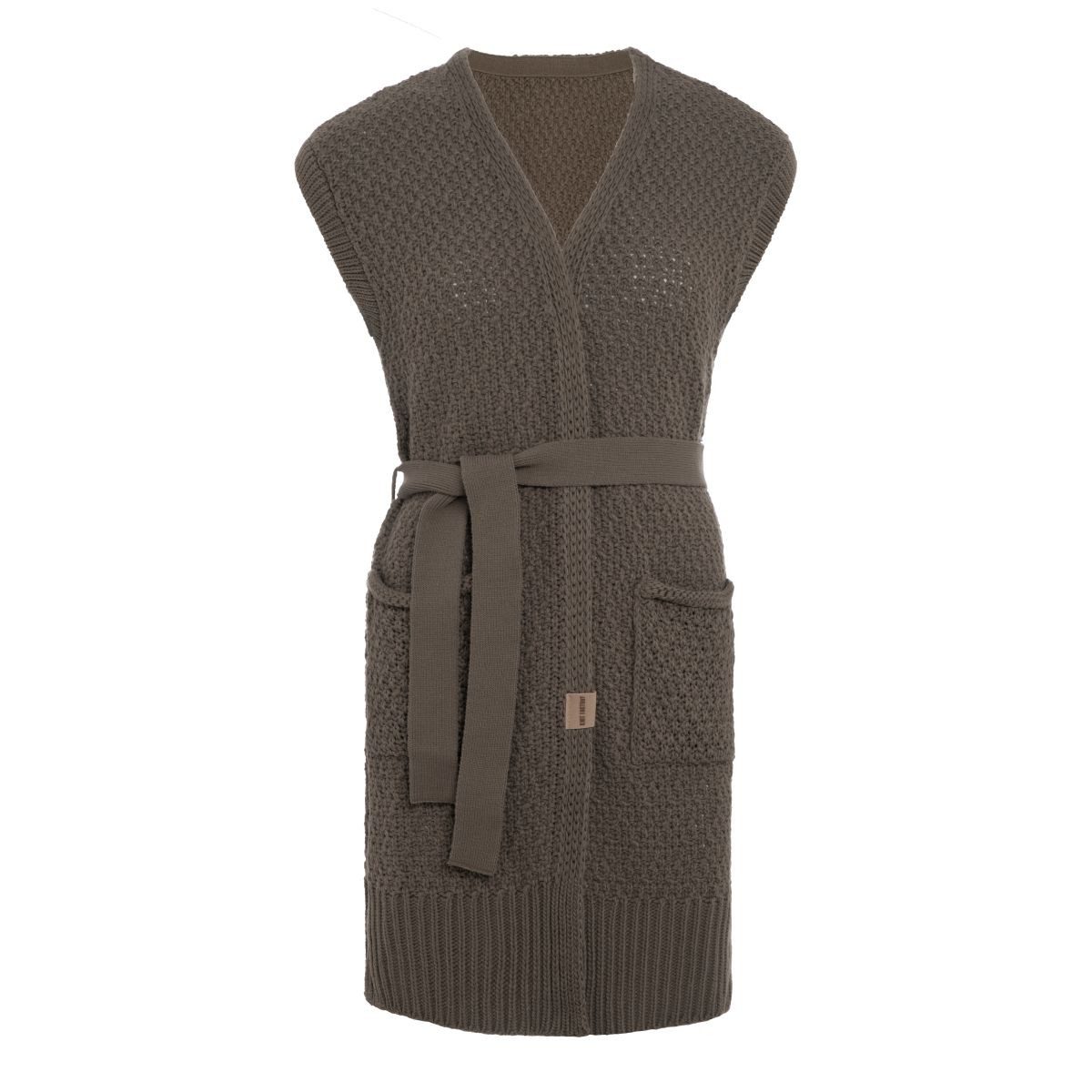 Knit Factory Strickweste Luna Strickweste Cappuccino 36/38 (1-tlg) Strickjacke Strickweste unifarbend
