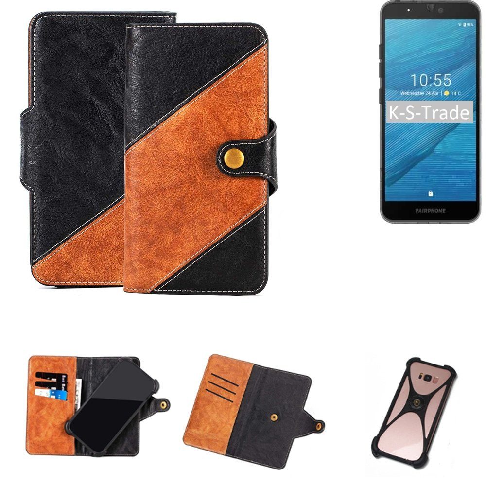 K-S-Trade Handyhülle für Fairphone Fairphone 3, Handyhülle Schutzhülle Bookstyle Case Wallet-Case 3 Handy Cover