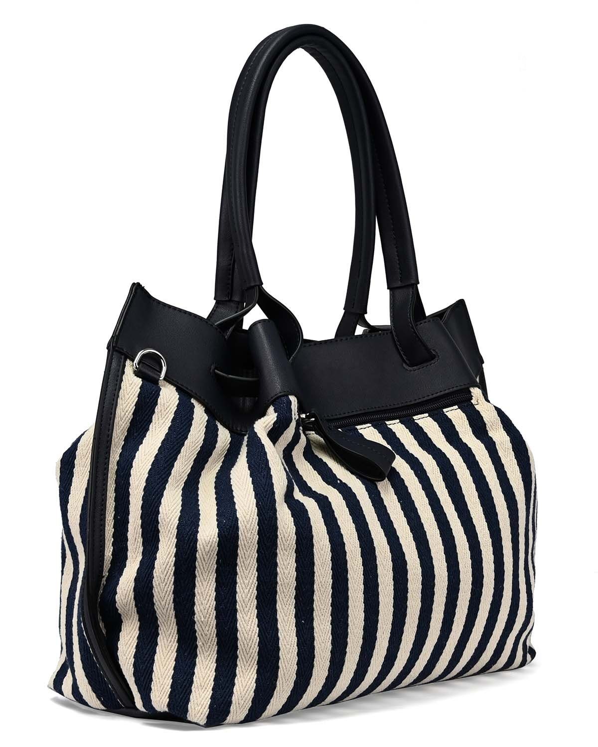 Gabor Shopper GABOR LORENA Zipp-Shopper Henkeltasche 38x16x29 Stripes Blue