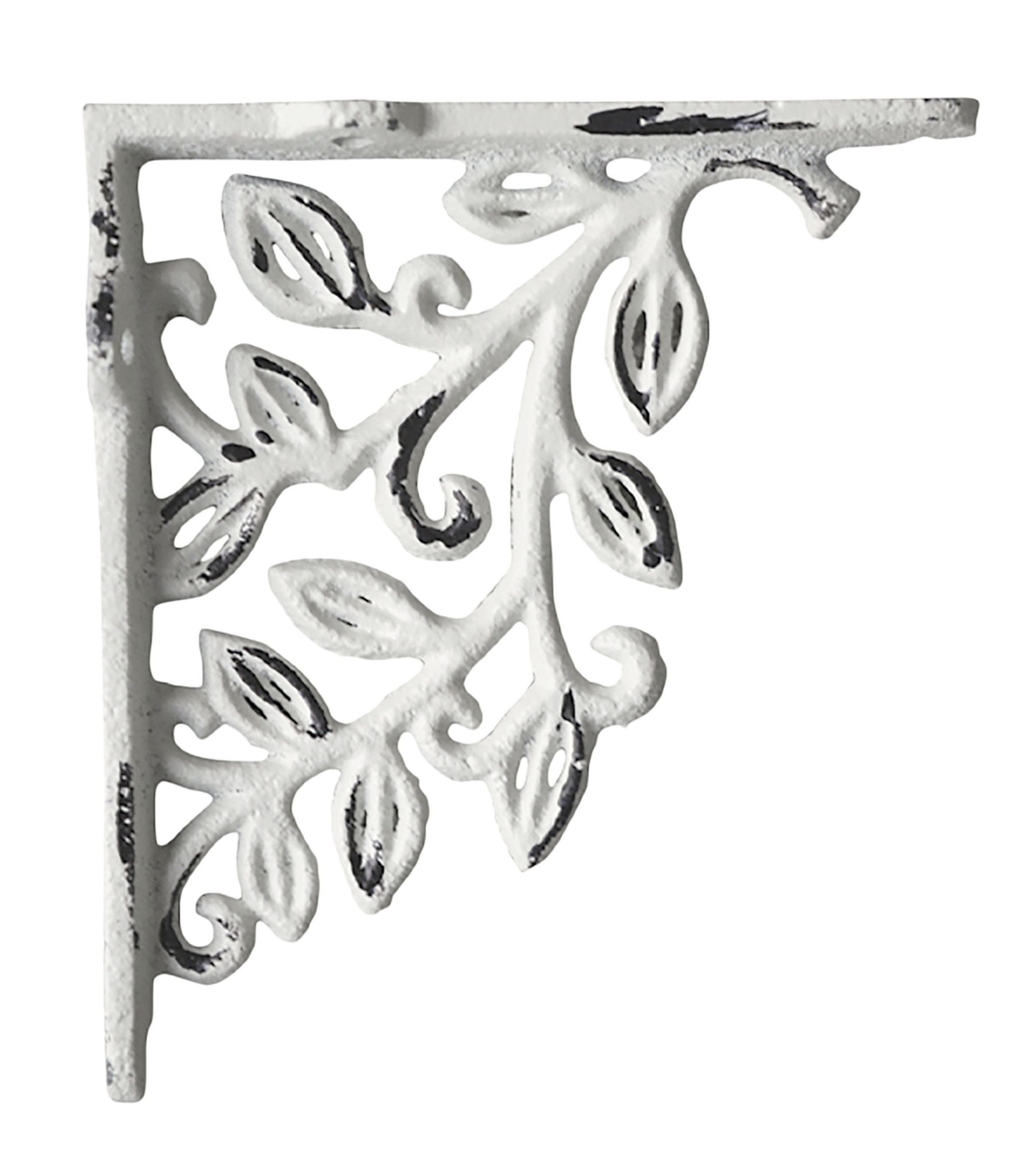 Chic Antique Wandregal Chic Antique - 2x Regalhalter Regalwinkel Regalträger Eisen Blumen