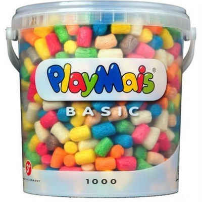 PlayMais Kreativset Basic 1000, Eimer, über 1000 bunt basteln Schneiden Mais formen kleben