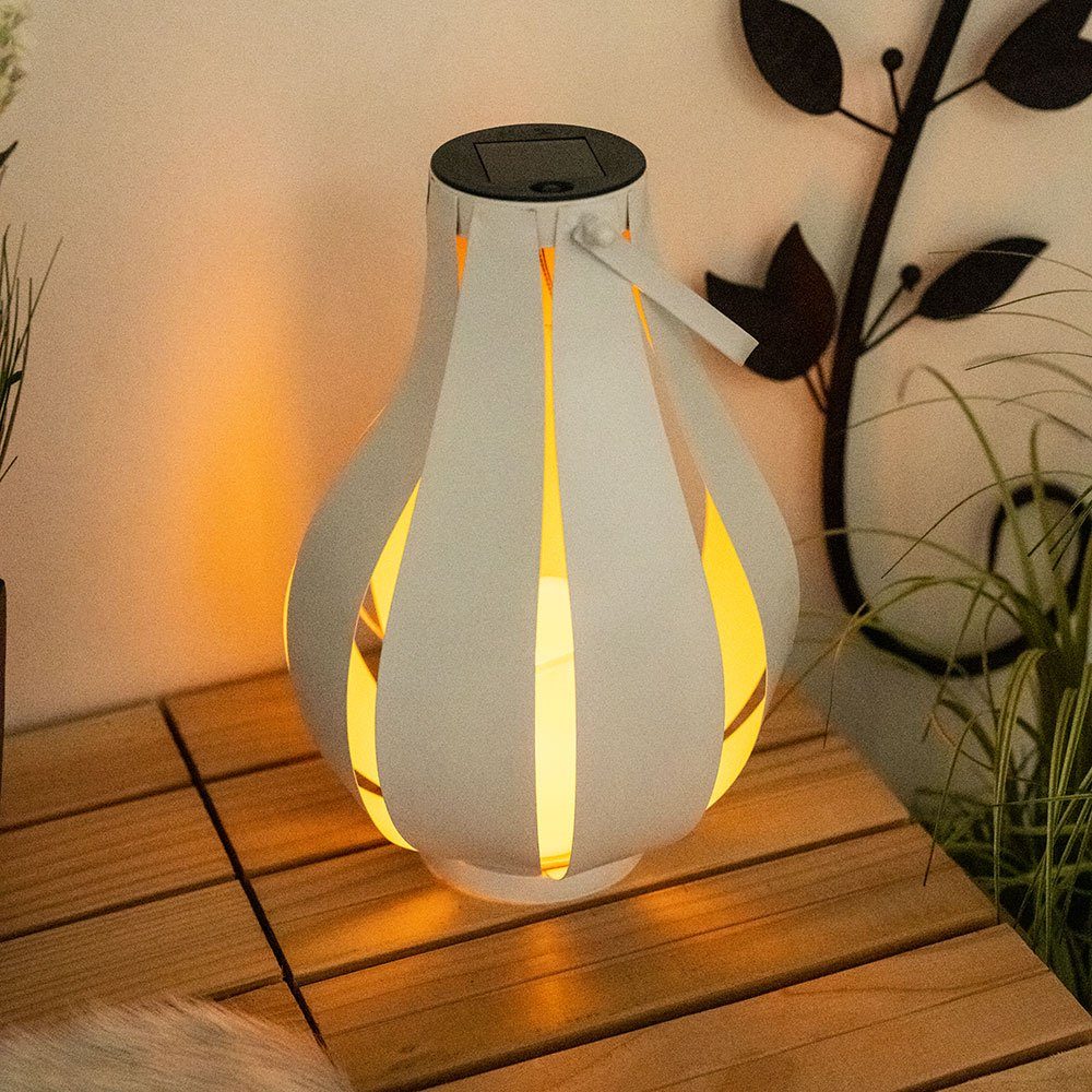 LED Dekolicht, Solarlaterne Außen flackernd LED Solarleuchte