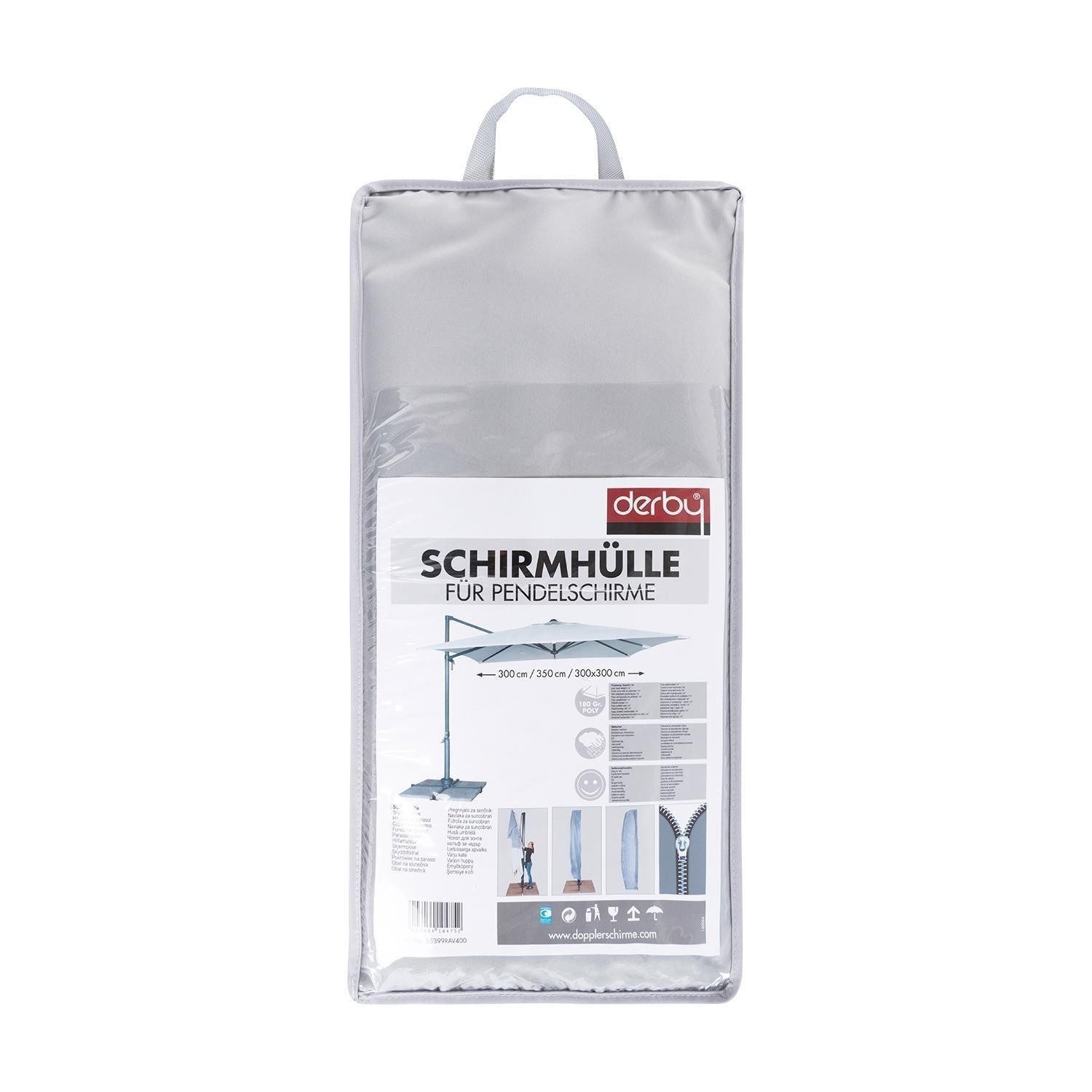 doppler® Sonnenschirm-Schutzhülle DERBY, für Pendelschirme bis 350 cm, Grau, (1-St), Polyester, mit Bindekordel