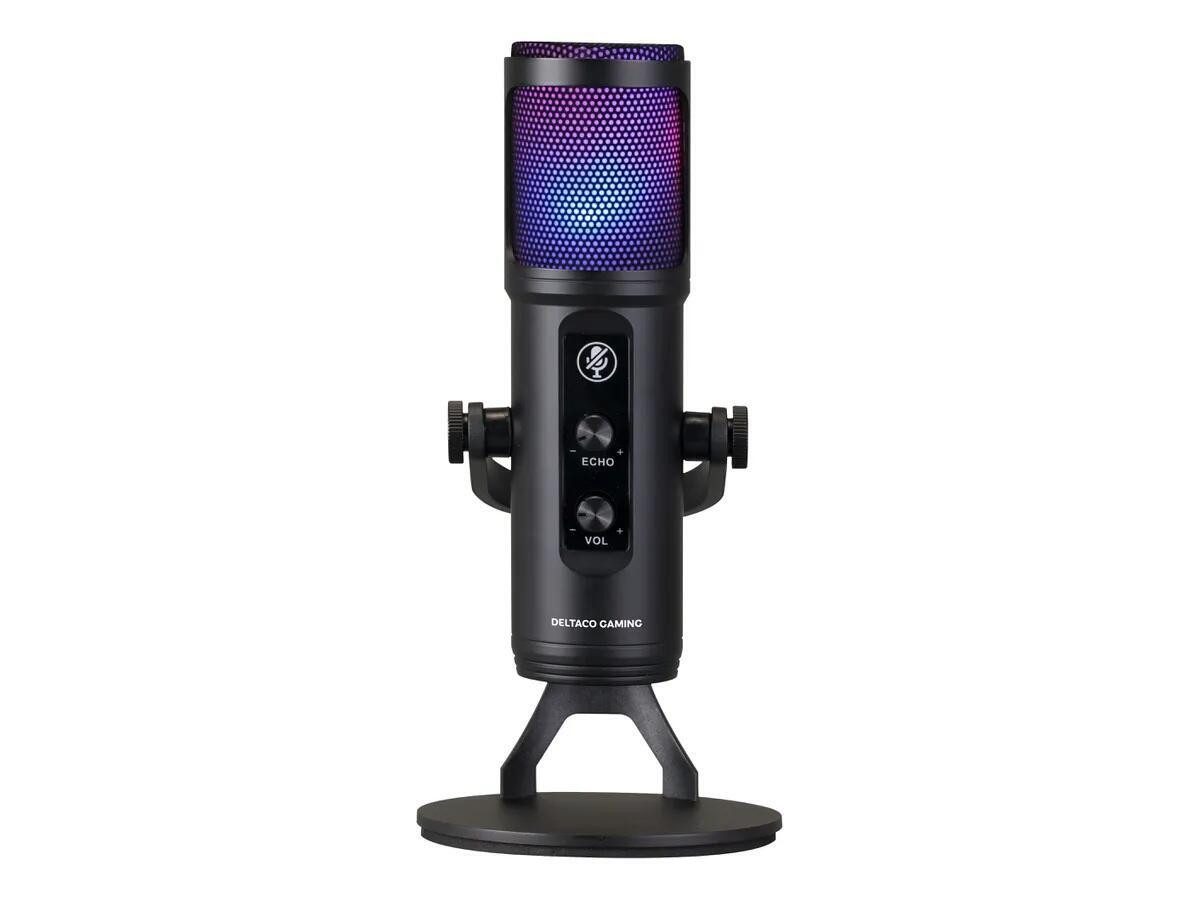 DELTACO Streaming-Mikrofon DELTACO GAMING RGB Streaming Microphone, Black