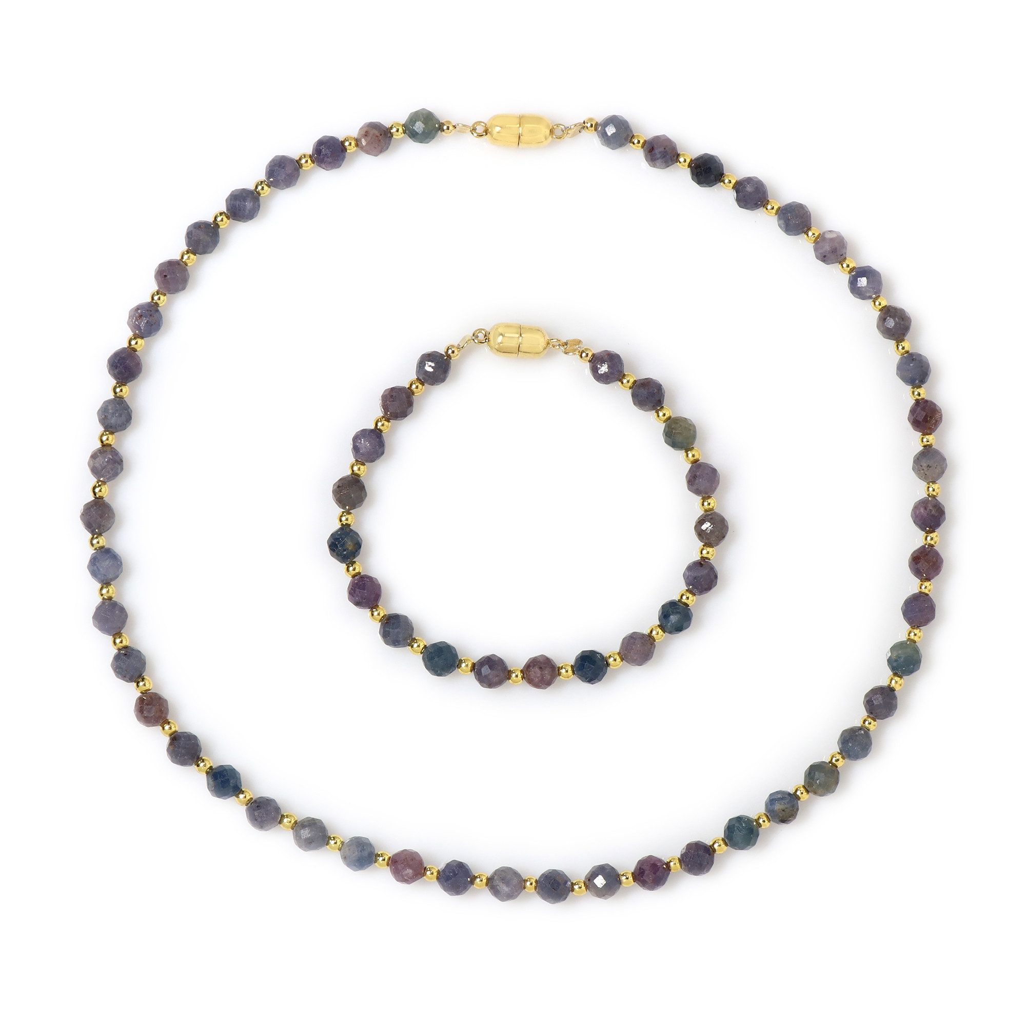 Cavill Schmuckset Mehrfarbiger Saphir, in vergoldetem Silber gefasst (1-tlg)