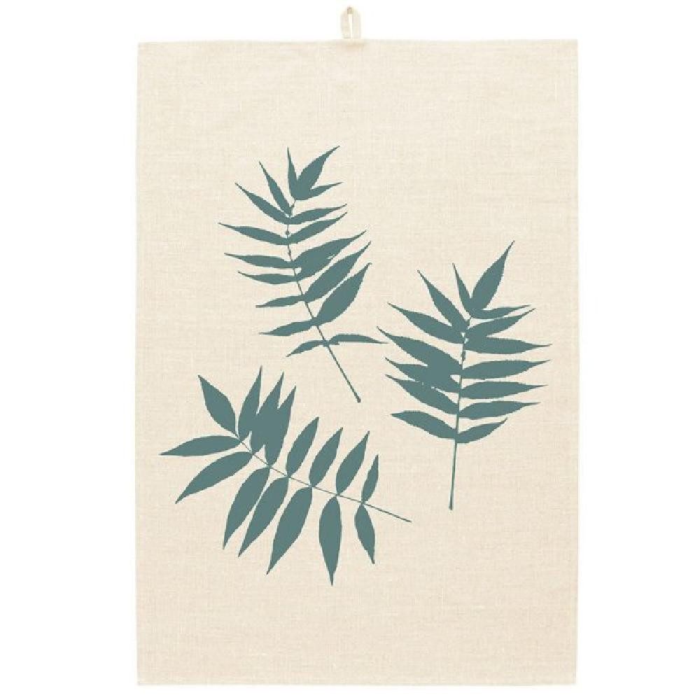 Frohstoff Geschirrtuch Geschirrtuch Leinen Essigbaumblätter Rauchgrün