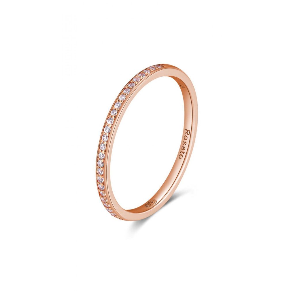 Rosato Fingerring Minimalist bronze ring with Allegra RZA030 zircons - Circuit: 54 mm