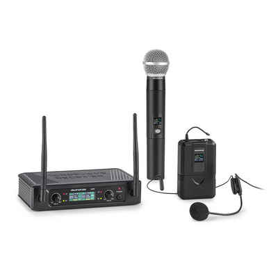 Auna Mikrofon UHF200F-HB 2-Kanal UHF-Funkmikrofon-Set Receiver Handmikro + Transmitter + Headset (Set)