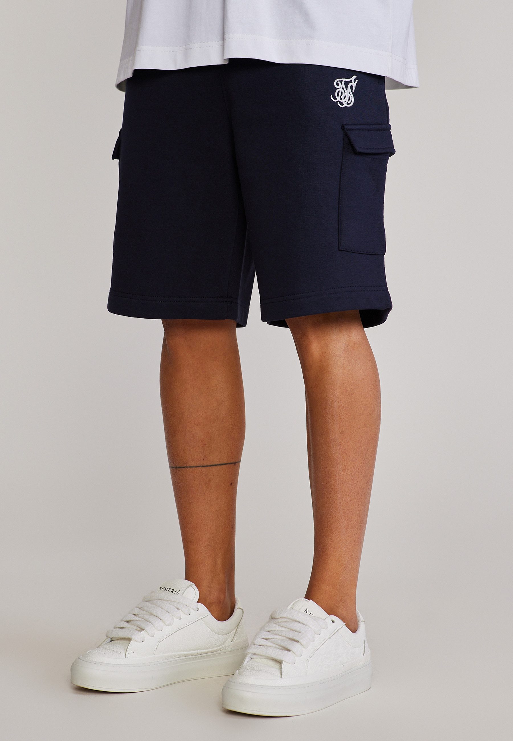 Siksilk Shorts SikSilk Herren Navyblau Essentials Cargo Shorts